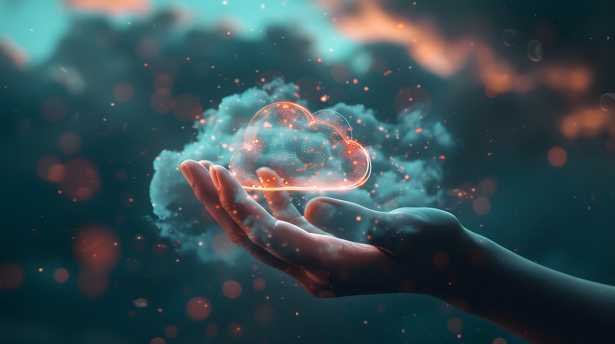 A Hand holding a cloud of possibilities