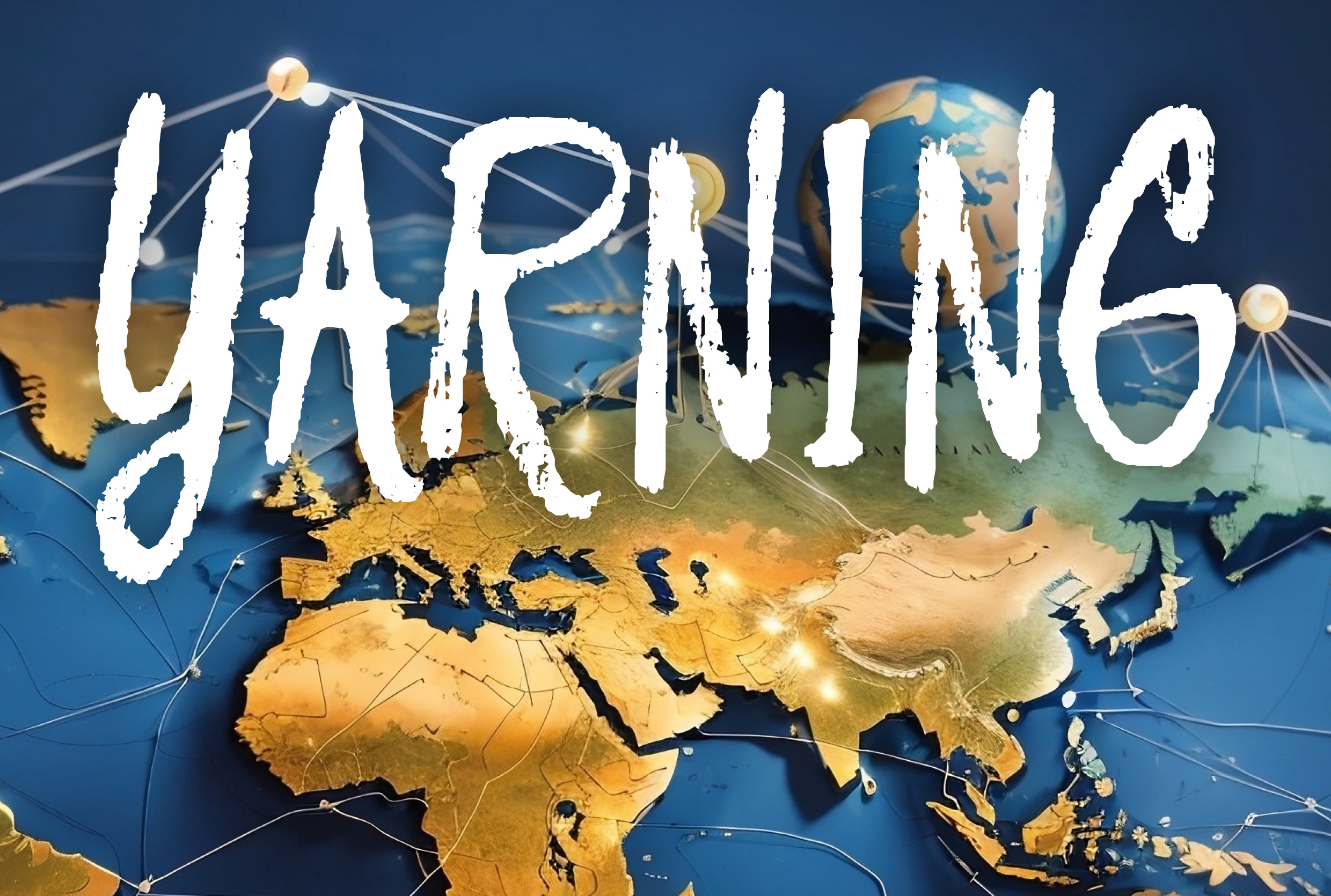 Yarning Magazine cover showing a section of a world map