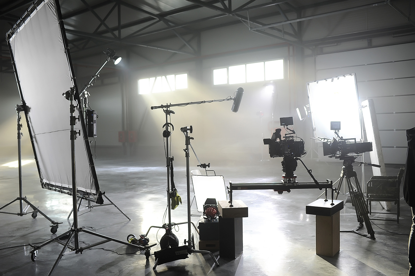 A video production set waiting for cast and crew.