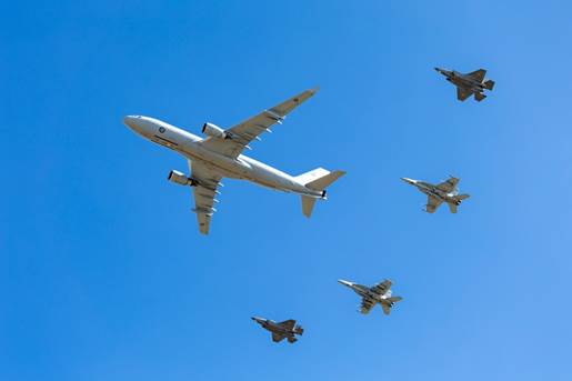 Aircraft flying in formation