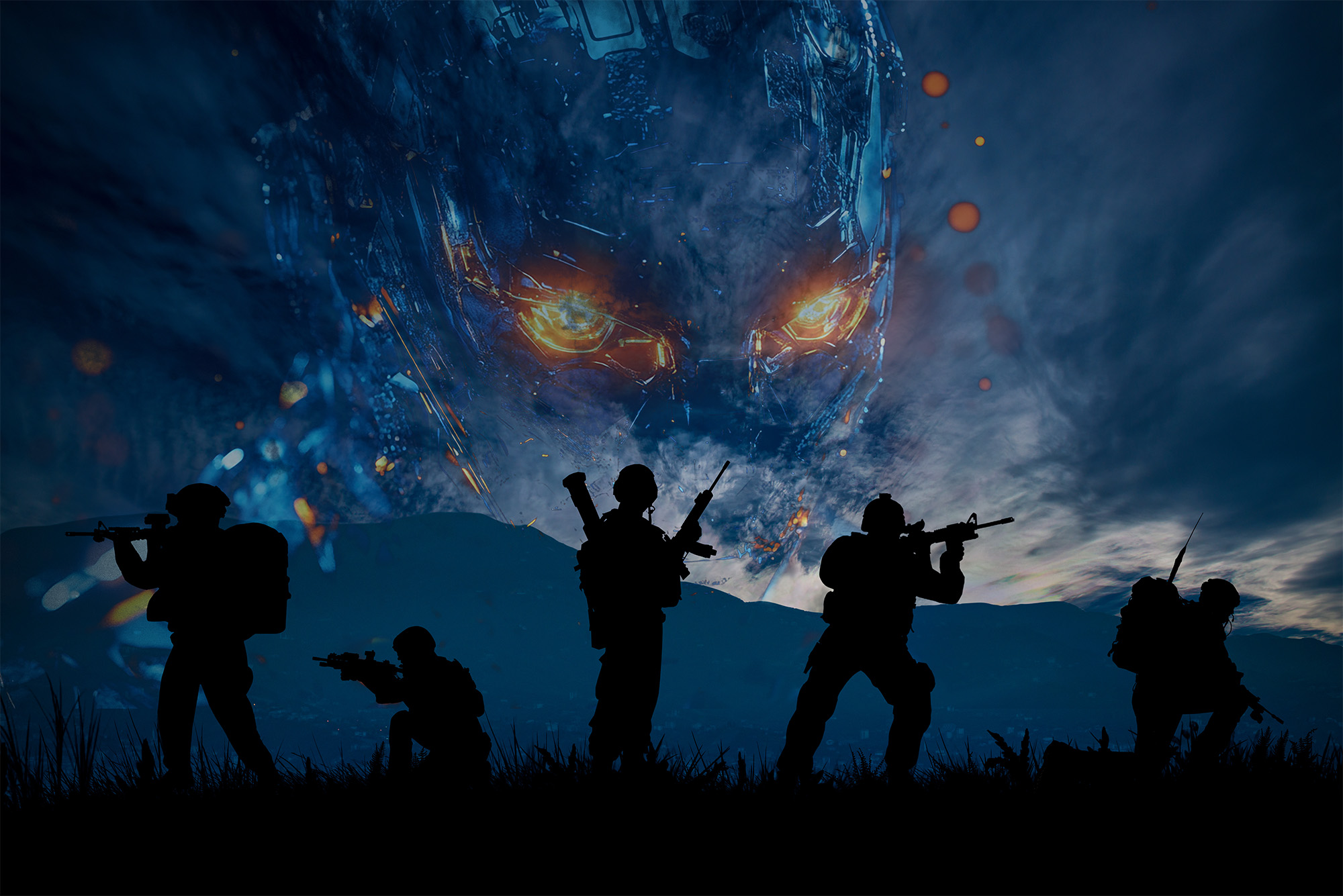 Ai haunting soldiers on a battlefield