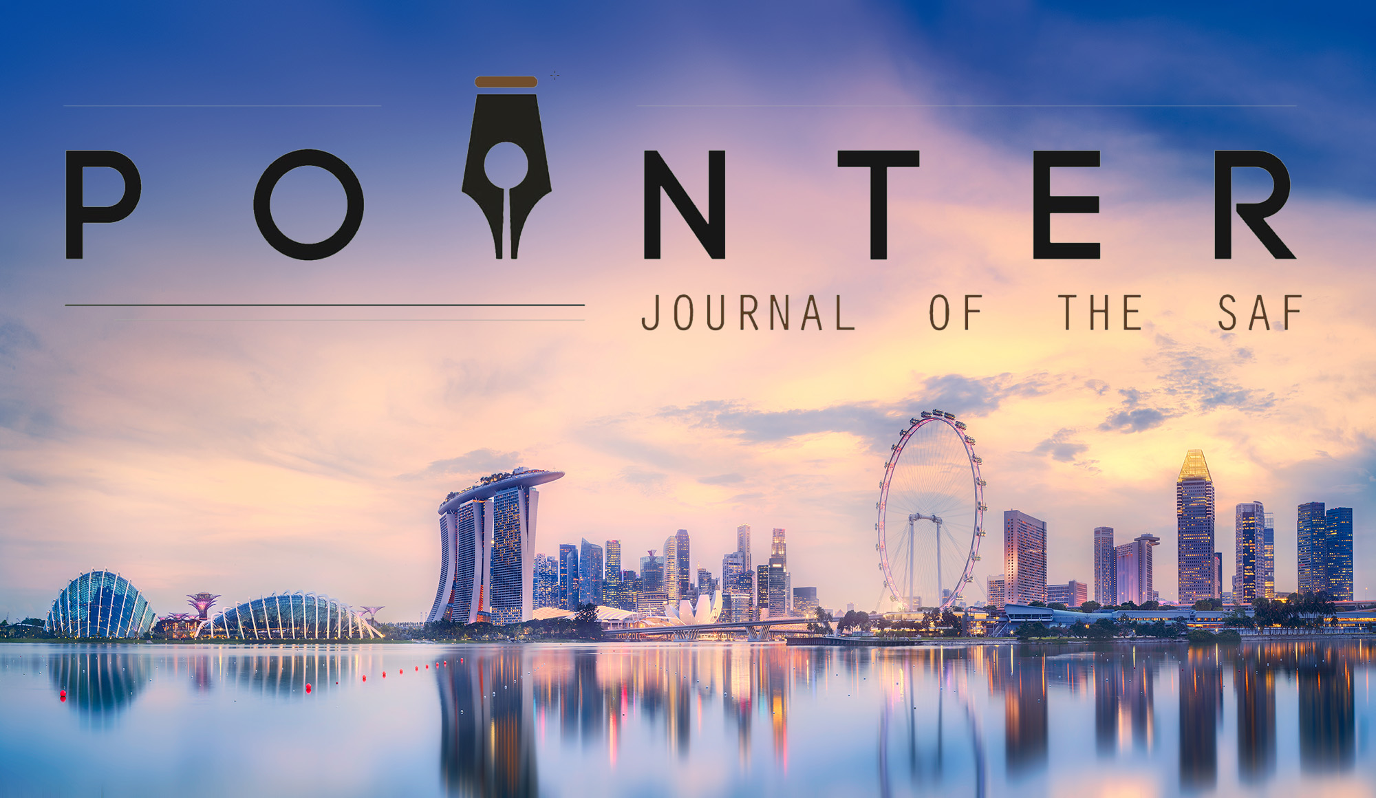 Pointer Masthead on the Singapore Skyline at night