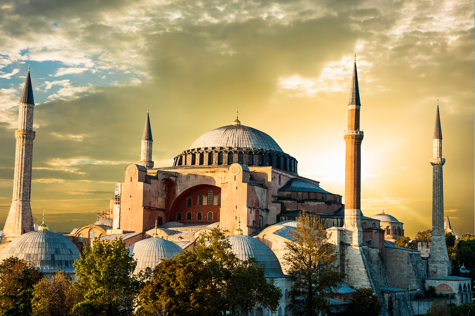 The Haggia Sophia at sunset