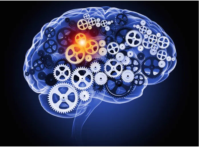 A brain filled with cogs, indicating Machine Learning and Artificial Intelligence