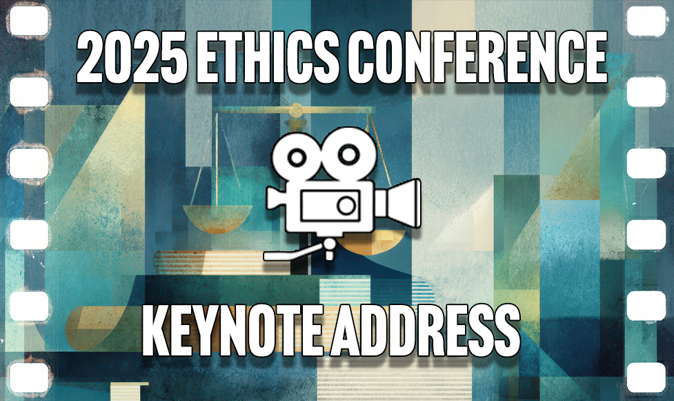 Title slide Keynote Address with abstract graphics