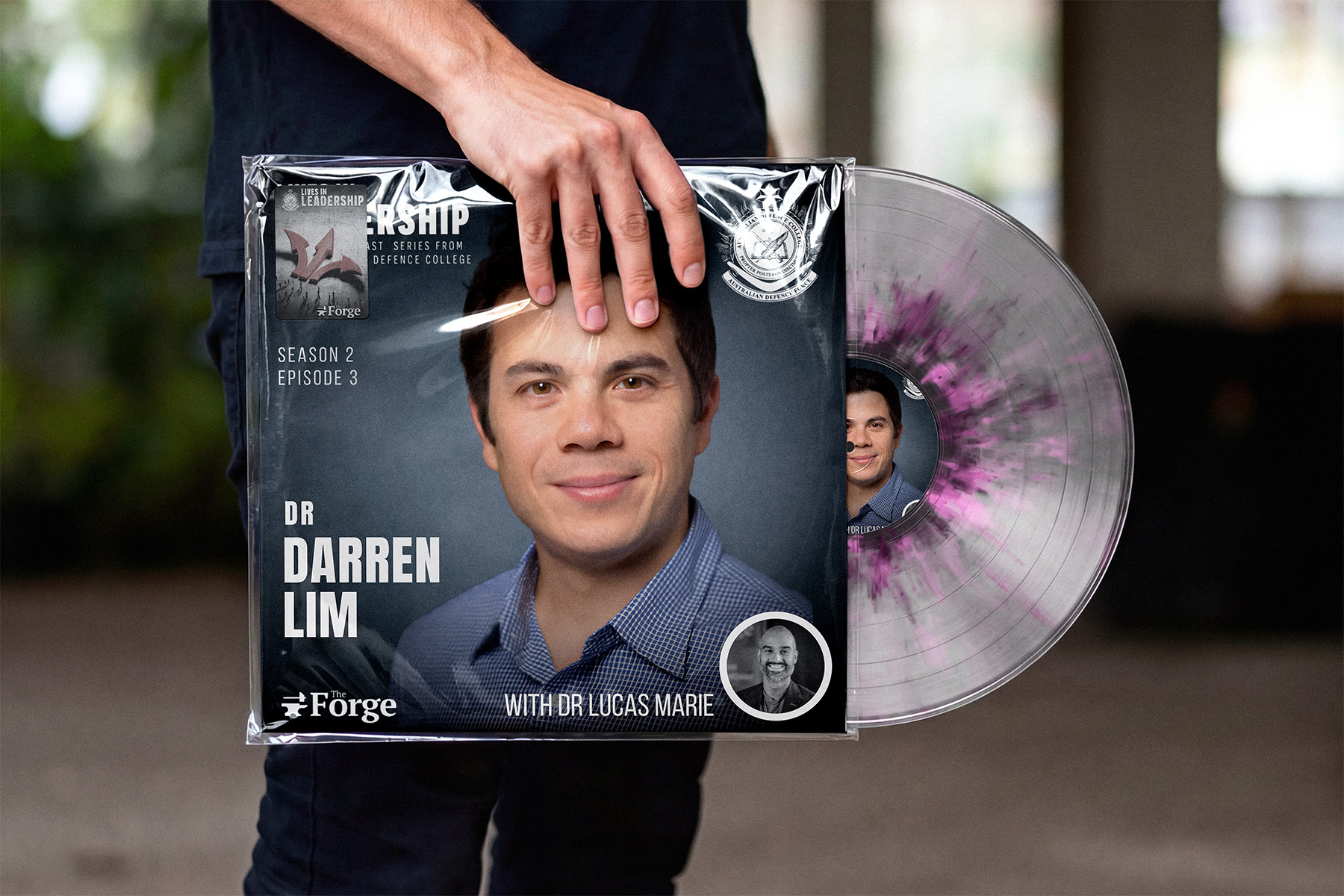 Episode cover art as a vynal Record cover