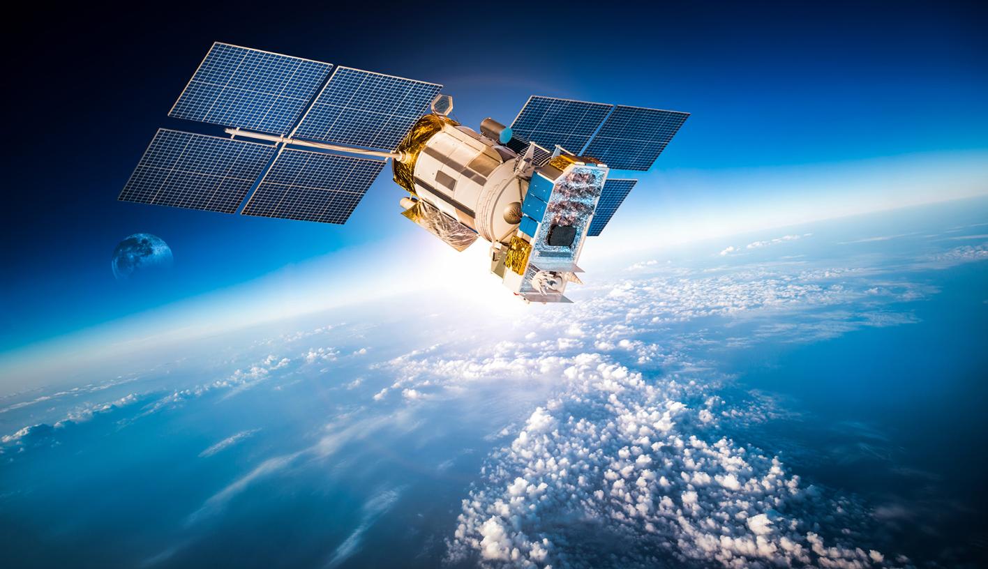 Satellite in space orbitting the Earth