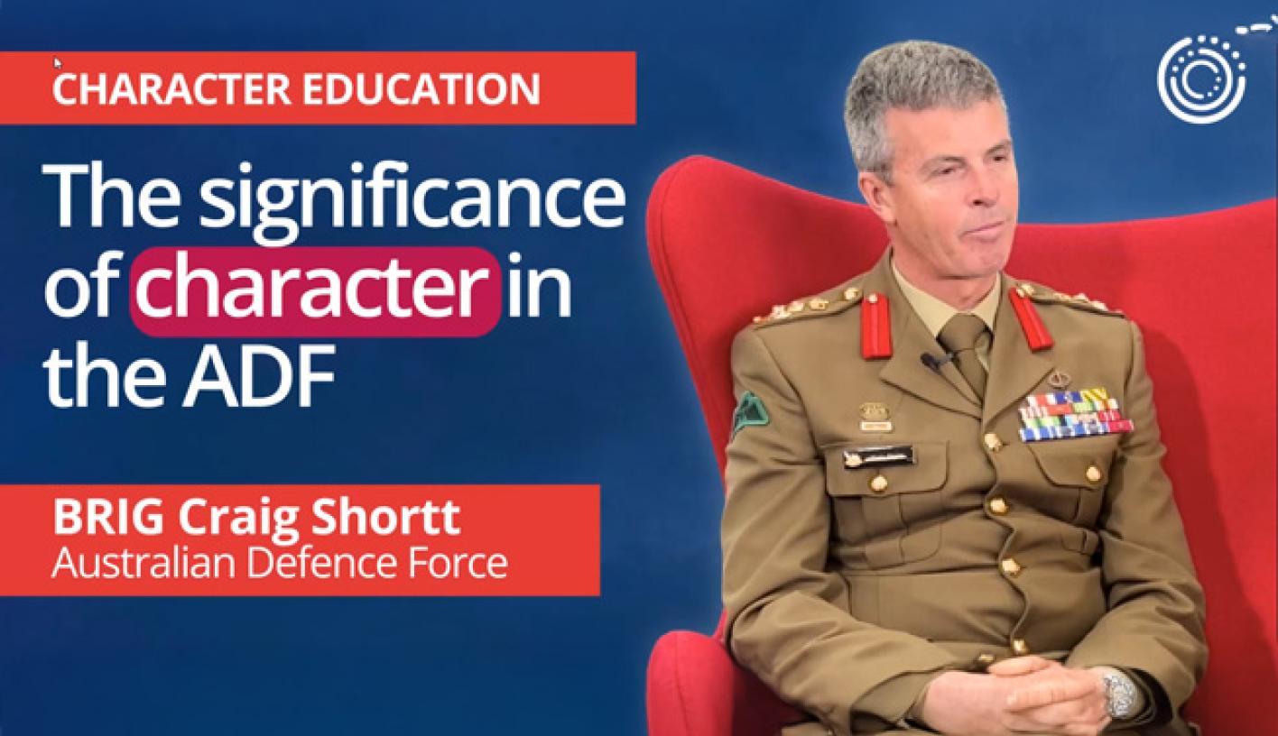 Title slide: Charactereducation, The significance of character in the ADF BRIG Craig Shortt Australian Defence Force