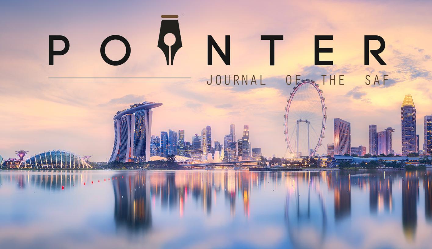 Pointer masthead over Singapore skyline