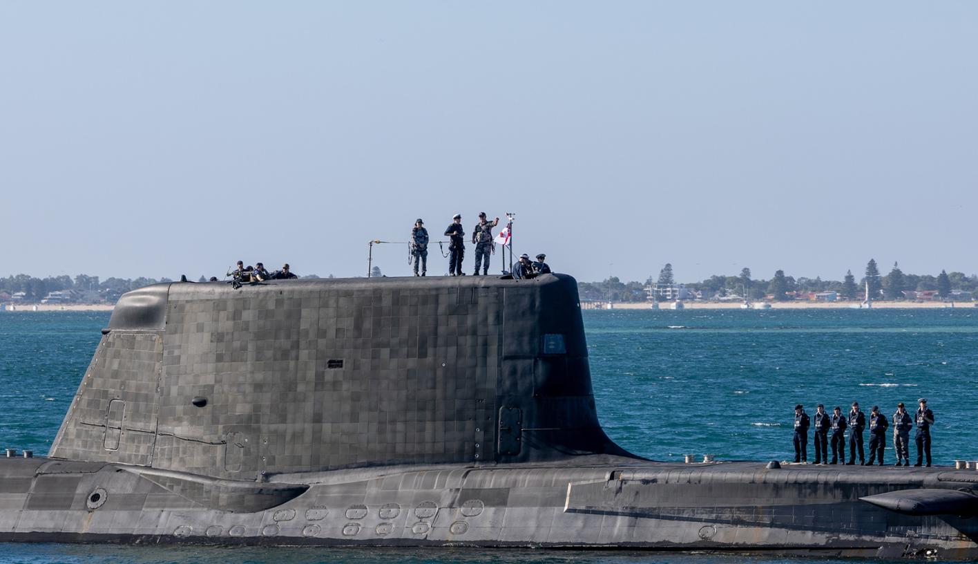 HMS Anson coming in to dock