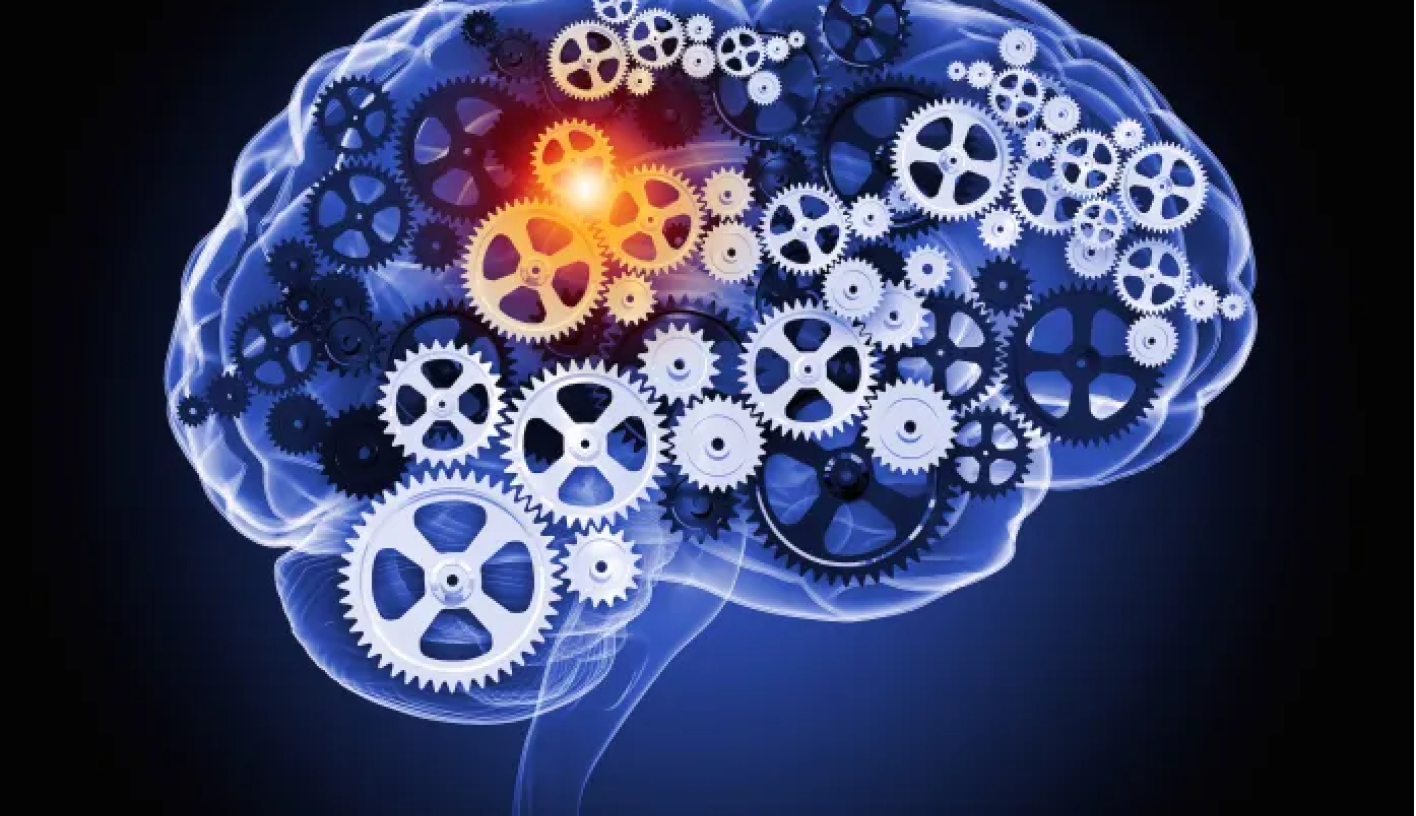 A brain filled with cogs, indicating Machine Learning and Artificial Intelligence
