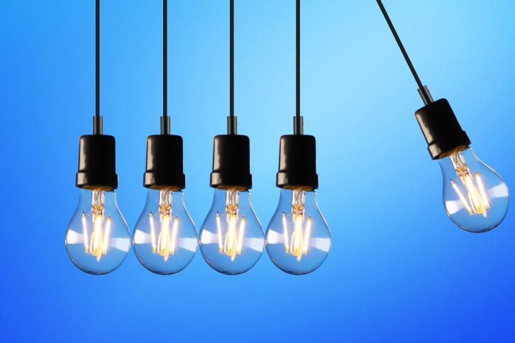 Line of lightbulbs