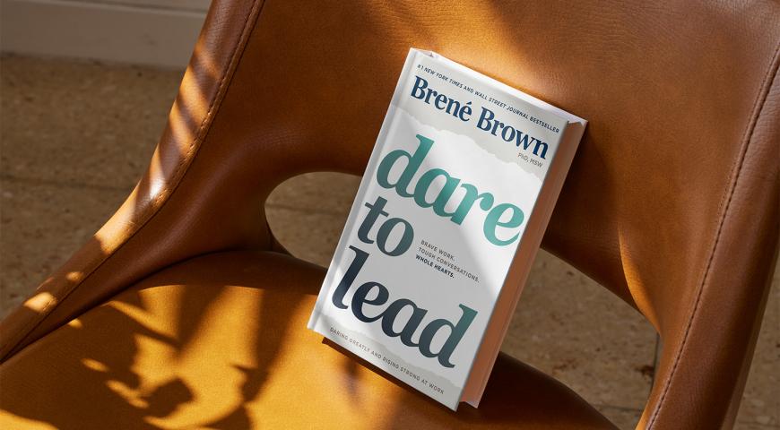 Dare to Lead Book Cover on a chair