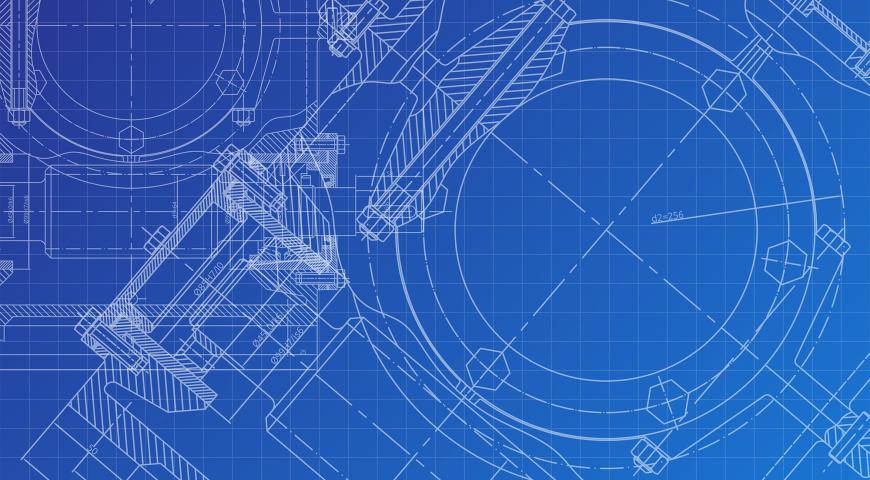 A Blueprint at a slanted angle