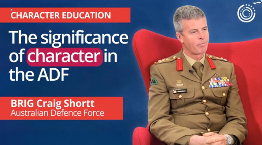 Title slide: Charactereducation, The significance of character in the ADF BRIG Craig Shortt Australian Defence Force