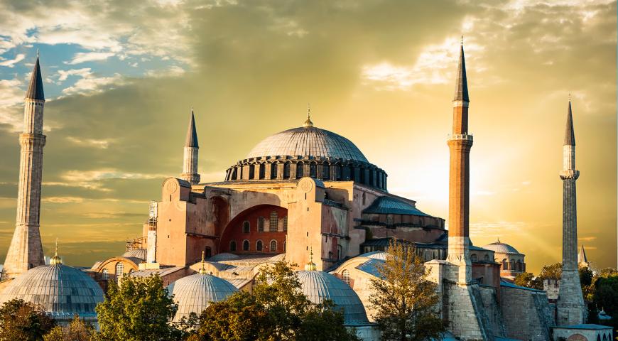 The Haggia Sophia at sunset