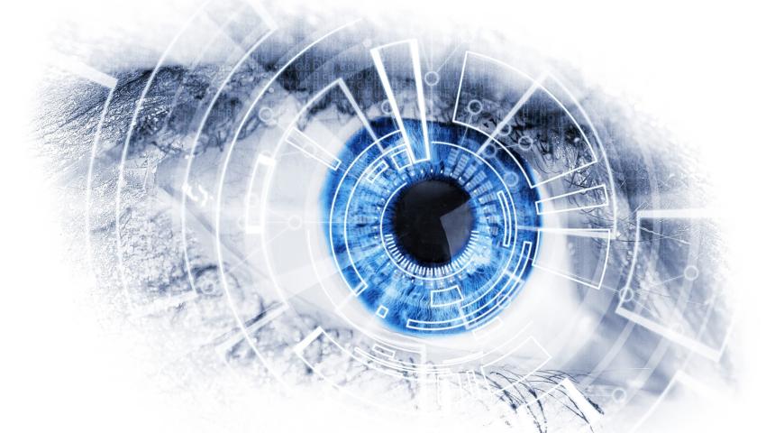 Eye with electronic interior
