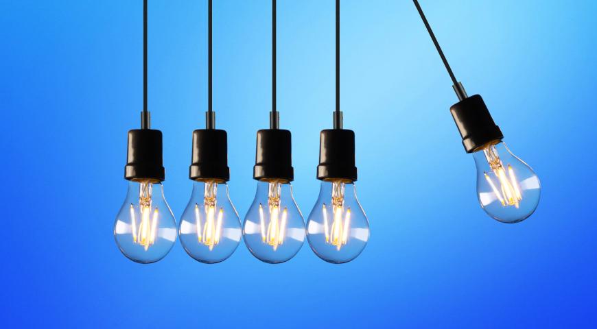 Line of lightbulbs