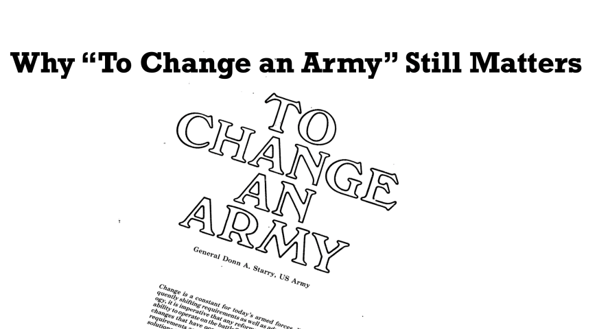 Title Why “To Change an Army” Still Matters