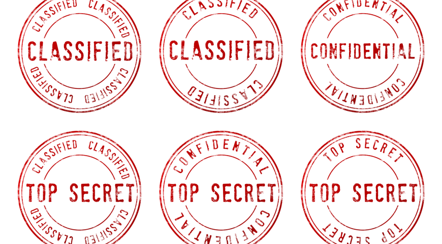 Top Secret, Classified and Confidential stamps