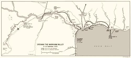 Map showing the opening of the Markham Valley 