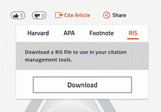 The RIS tab on the Cite popup showing the Dowload button