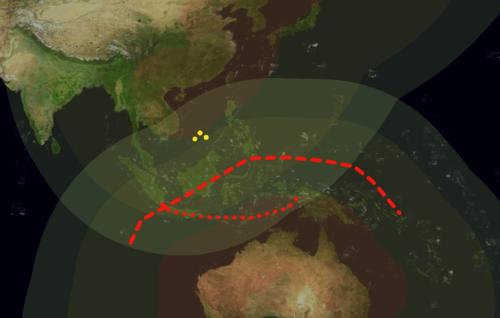 Overlays showing China and Australia and various control points between them
