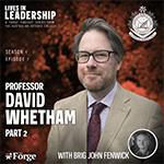 Cover art for Part 2 of David Whethams episode, Portrait of David on a red background